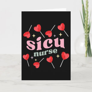 Retro-Sicu-Krankenschwester-Lutscher Valentinstag Karte
