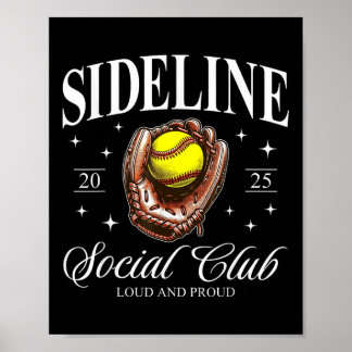 Retro Sideline Softball 2025 Loud und Proud Softba Poster