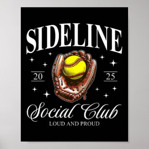 Retro Sideline Softball 2025 Loud und Proud Softba Poster