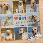 Retro Sie hatte mich WOOF Custom 8 Foto Collage Hu Puzzle<br><div class="desc">Die Einführung unseres "You Had Me at WOOF"-Puzzles, die perfekte Ergänzung zu den Zuhause von Hundefreunden. Dieses Hundepuzzle zeichnet sich durch ein modernes Retro- und niedliches Design aus, mit Platz für bis zu 8 Bilder Ihres geliebten Haustiers. Es ist eine großartige Möglichkeit, Ihren wütenden Freund zu präsentieren und die besondere...</div>