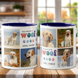 Retro Sie hatte mich WOOF Custom 8 Foto Collage Hu Zweifarbige Tasse<br><div class="desc">Die Tasse "You Had Me at WOOF" ist die perfekte Ergänzung zu einer Hundeküche. Diese Hunde-Tasse zeichnet sich durch ein modernes Retro-Design und ein niedliches Design aus, mit Platz für bis zu 8 Bilder Ihres geliebten Haustiers. Es ist eine großartige Möglichkeit, Ihren wütenden Freund zu präsentieren und die besondere Bindung...</div>