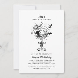 Retro Sie ist eine Tini etwas ältere Hand gezeichn Einladung