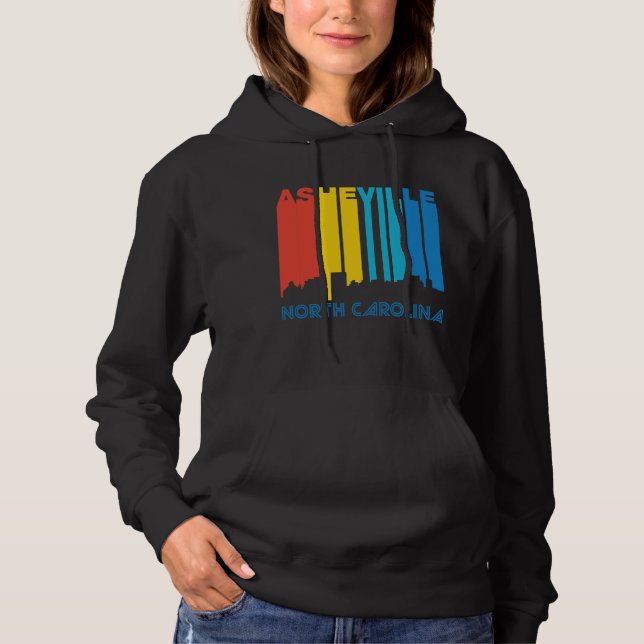 Retro Siebzigerjahre Art-Asheville-North Carolina Hoodie (Vorderseite)