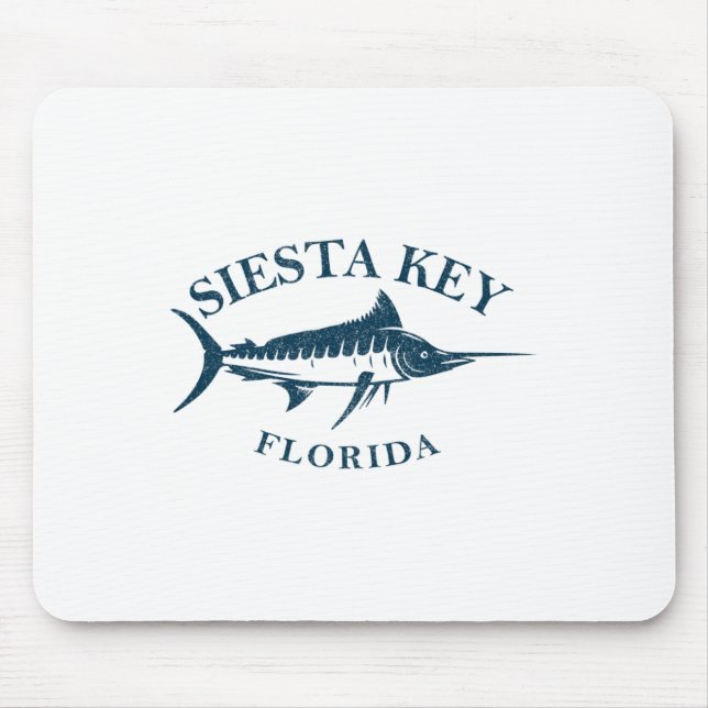 Retro Siesta Key Florida Vintages Fischerboot Mousepad (Vorne)