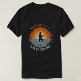 Retro Signal verloren Wasser gefunden Lustiges Fis T-Shirt
