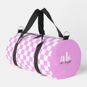 Retro-Signatur-Monogramm Karo Duffle Bag