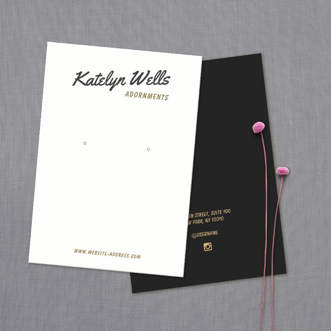 Retro SignatureTypografy Earring Display Card (Von Creator hochgeladen)