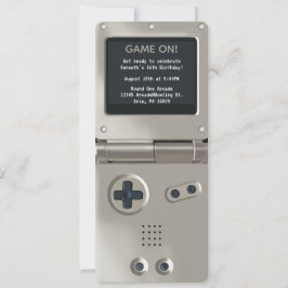 Retro-Silber-Handheld-Gaming-Geburtstagseinladung Einladung