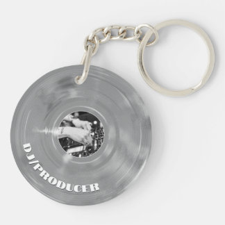Retro-Silber-Musikproduzent-DJ-Vinyl-Schallplatte Schlüsselanhänger