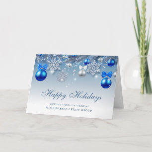 Retro-Silber-Weihnachtsbaumschmuck Firmen-Grußkart Feiertagskarte