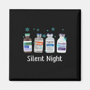 Retro Silent Night Icu Weihnachtsfest Intensiv C Magnet