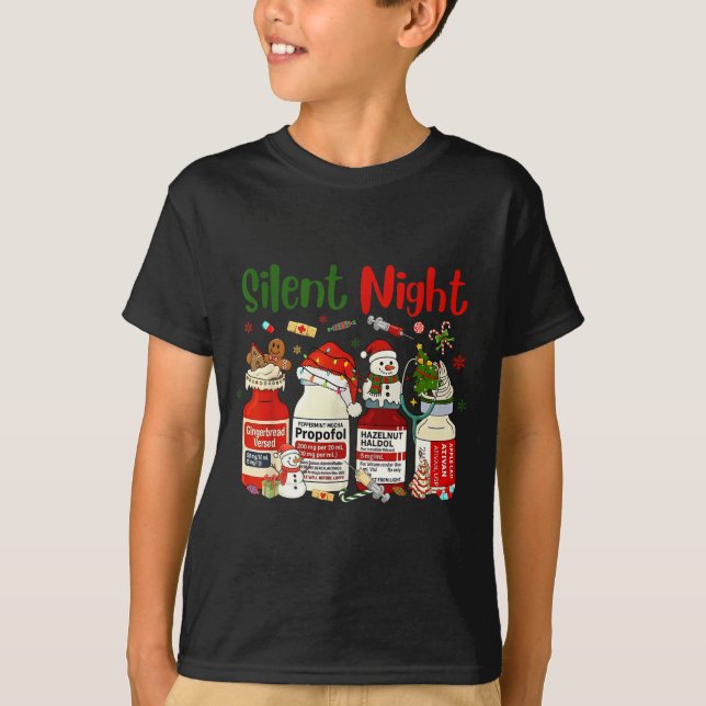 Retro Silent Night Xmas Nurse Christmas Doctor Er  T-Shirt (Vorderseite)