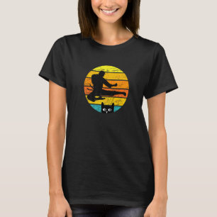 Retro-Silhouette Karate-Katze T-Shirt