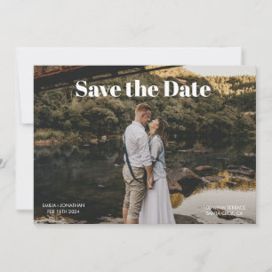 Retro Simple Foto Save the Date Einladung
