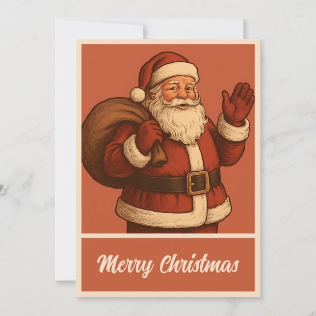 Retro Simple Vintage Weihnachten Weihnachtsmann (Vorderseite)