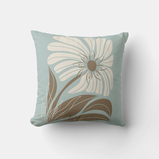 Retro Simplistic Hawaiian Single Blume Kissen (Vorderseite)