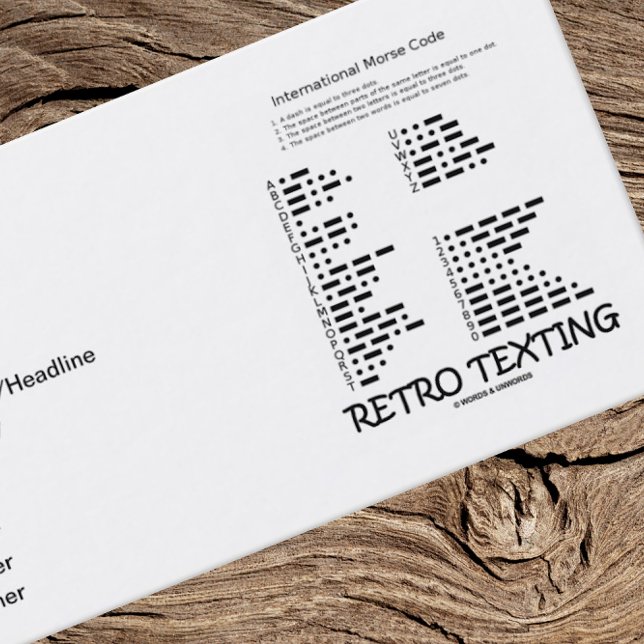 Retro-Sims (International Morse Code) Visitenkarte (If you use Morse Code, you'll enjoy introducing yourself with this "Retro Texting" business card)