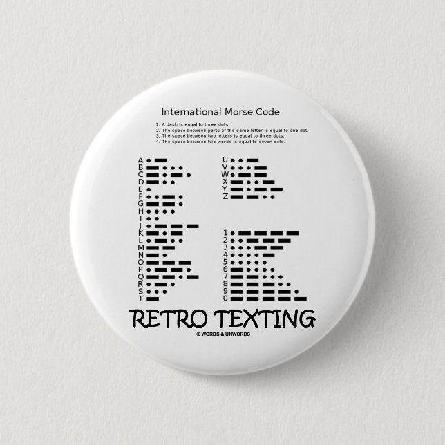Retro simsen Sie (Internatonal Morsealphabet) Button (Vorderseite)