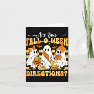 Retro sind Herbst-oween-Richtungen Lehrer Hallowee Karte