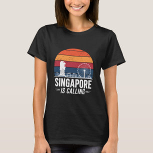 Retro Singapur ruft nach Reisen nach Südostasien T-Shirt