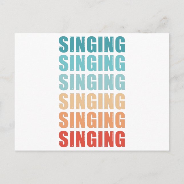 Retro Singing Vintages Geschenk Postkarte (Vorderseite)