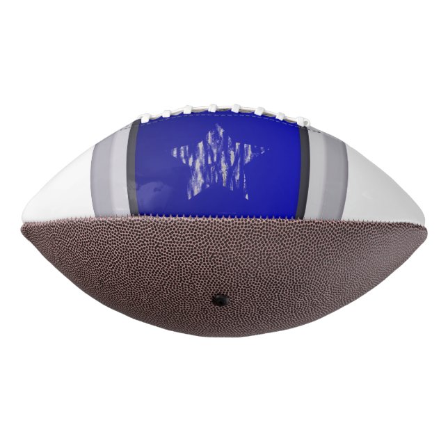 Retro Single Star 2 Panel Blue Design Football (Gedreht 270)