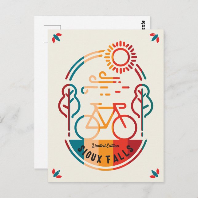 Retro Sioux Falls Bike Trail Postkarte (Vorne/Hinten)