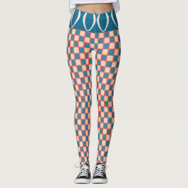 Retro Sixties California Checkerboard Wave Leggings