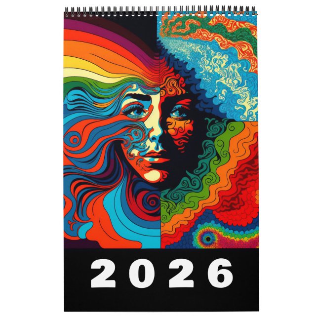 Retro Sixties Psychedelic Art 2026 Kalender (Titelbild)