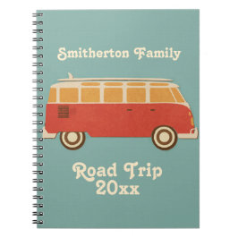 Retro Sixties Van Family Road Trip Urlaub Notizblock