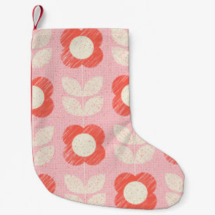 Retro skandinavische stilisierte bläserne Naht Kleiner Weihnachtsstrumpf