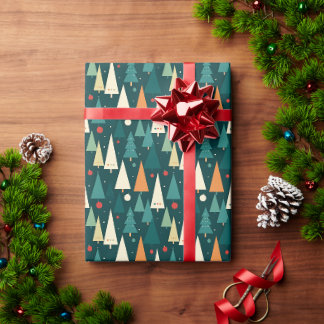 Retro Skandinavischer Wald Geschenkpapier