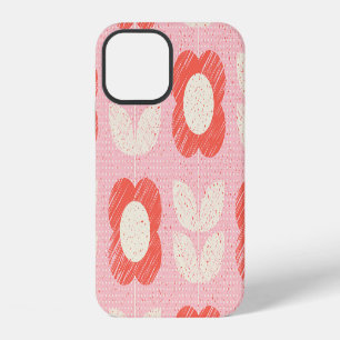 Retro-skandinavisches stilisiertes florales Nahtlo iPhone 12 Hülle