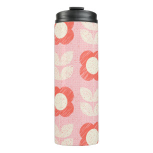 Retro-skandinavisches stilisiertes florales Nahtlo Thermosbecher