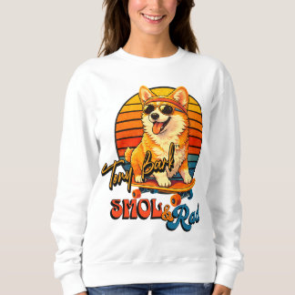 Retro Skate Corgi – Tony Bark™ – Smol & Rad Sweatshirt