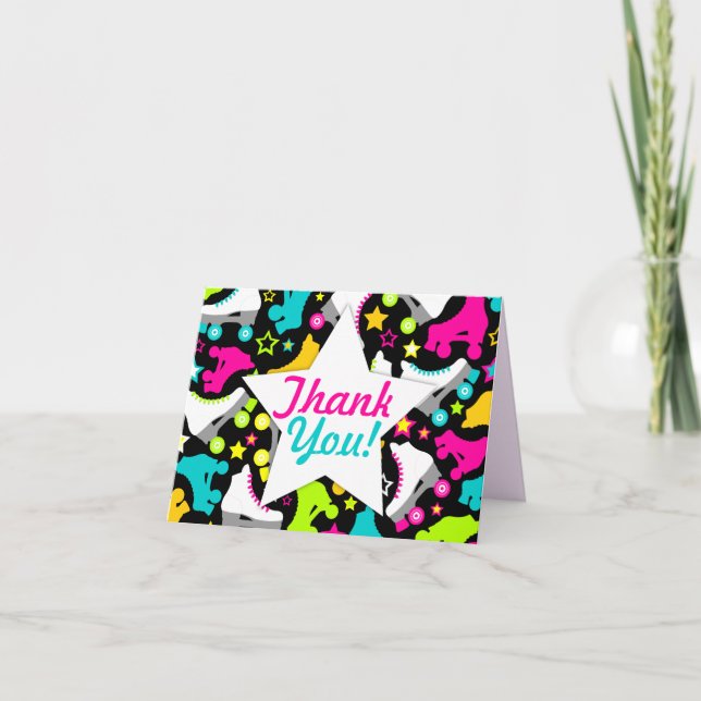 Retro-Skate "Danke" Dankeskarte (Vorderseite)