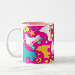 Retro Skate-heißes Rosa Zweifarbige Tasse