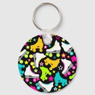 Retro-Skate (schwarz) Schlüsselanhänger