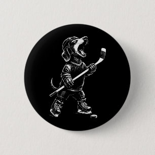 Retro Skate Shoot Score Zitat Eishockey Geschenk Button