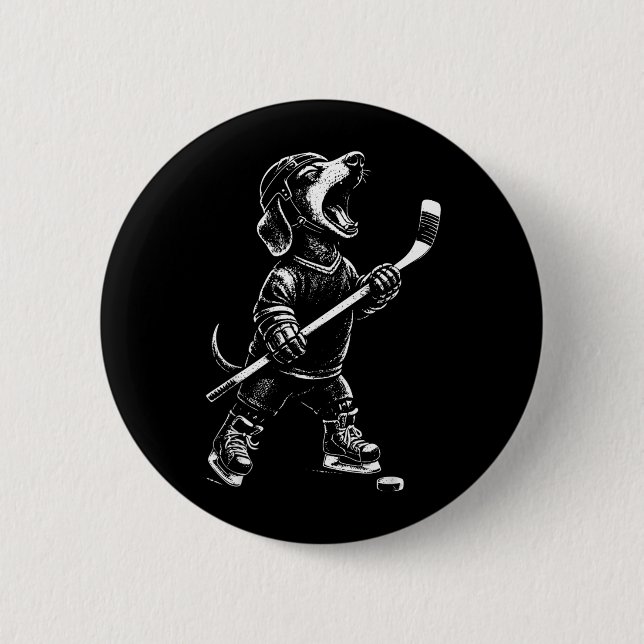 Retro Skate Shoot Score Zitat Eishockey Geschenk Button (Vorderseite)