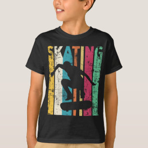 Retro Skateboard Jump Skaten Silhouette T-Shirt