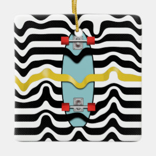 Retro-Skateboard Keramikornament