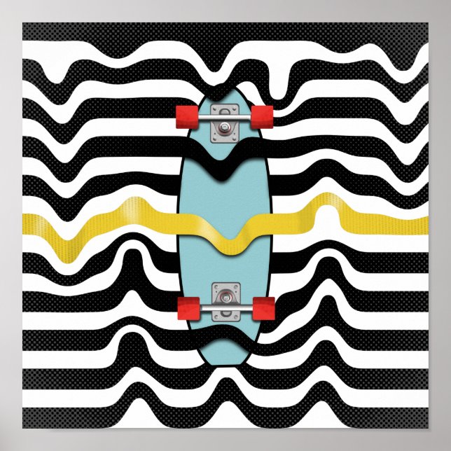 Retro-Skateboard Poster (Vorne)