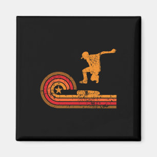 Retro-Skateboarder-Silhouette Skateboarding aus de Magnet