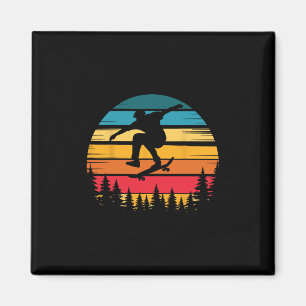 Retro-Skateboarder-Trickmanöver Vintage-Skater-Lie Magnet