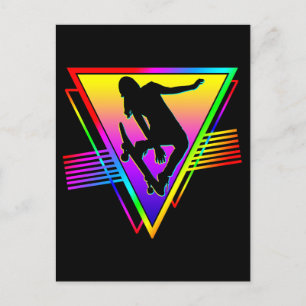Retro-Skateboardfahrer Skater Postkarte