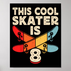 Retro Skateboarding Silhouette Skateboarder Skate Poster