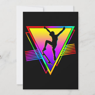 Retro-Skateboarding-Silhouette Skater Einladung