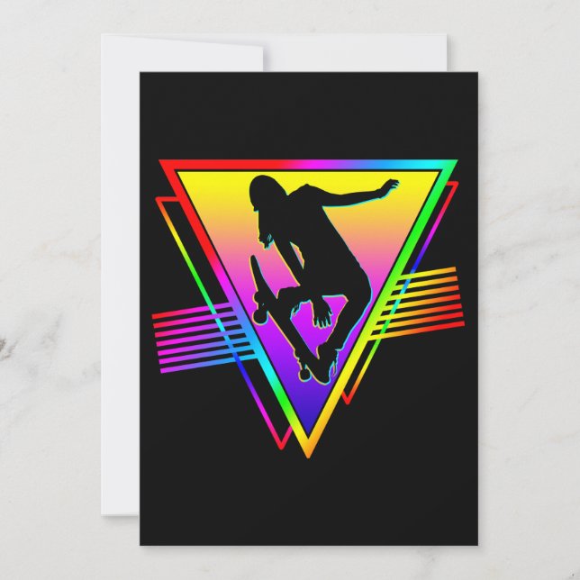 Retro-Skateboarding-Skater Einladung (Vorderseite)