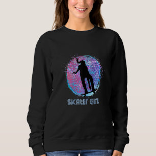 Retro Skateboarding Womens Girls Skater Girl Skati Sweatshirt